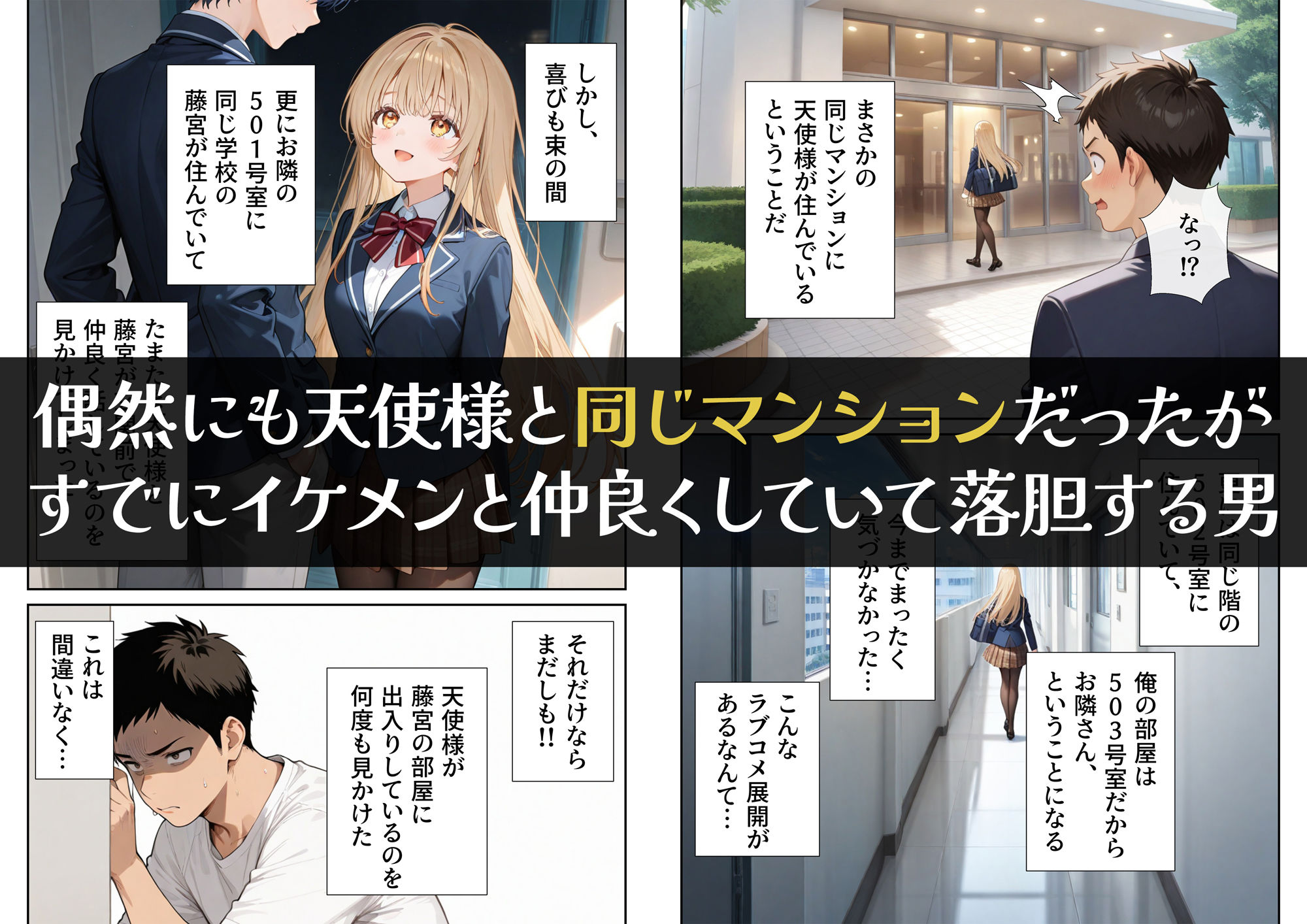 お隣の天使様を記憶操作でイケメンから寝取って堕天使にした件のイメージCG